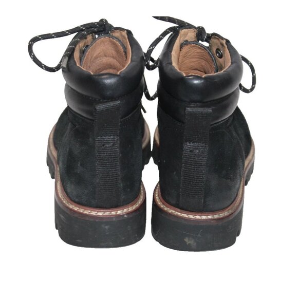 Madewell Citywalk Lugsole Hiker Boot Lace Up Bootie Black Suede Leather Size 8 - Picture 5 of 10